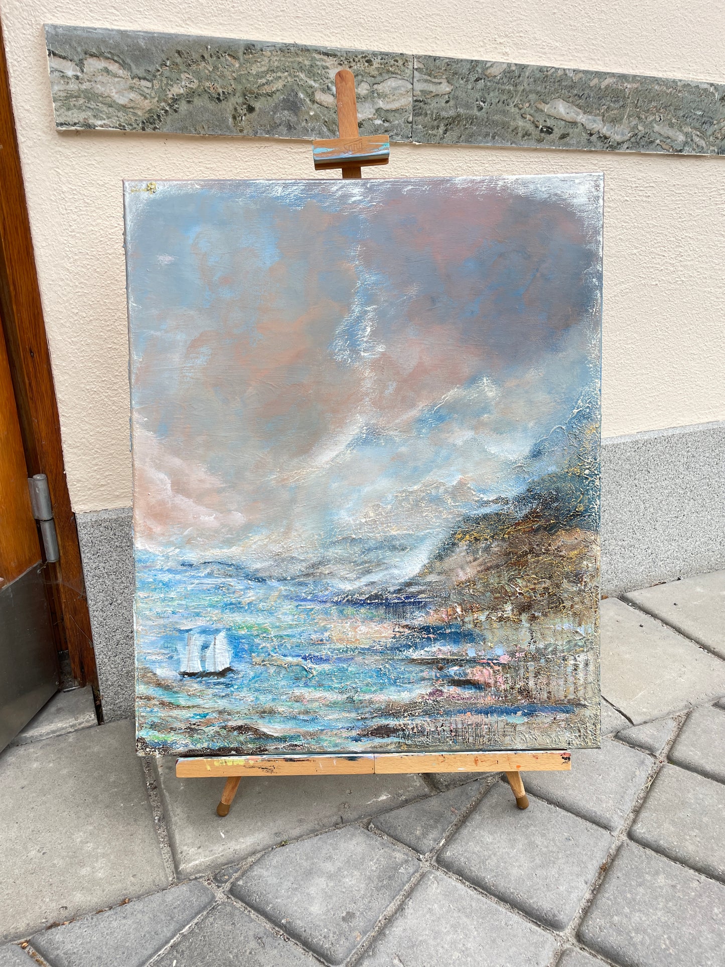 Vinga i gryningsljus 60 x 50 cm på duk