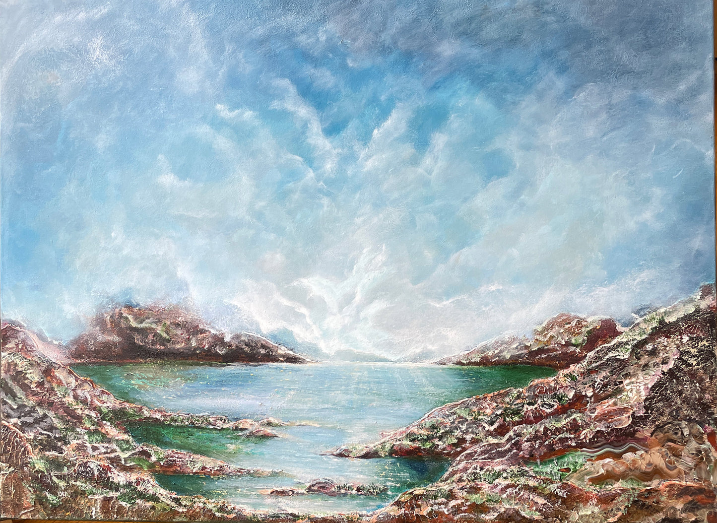 "Blå lagunen" 80x60 cm