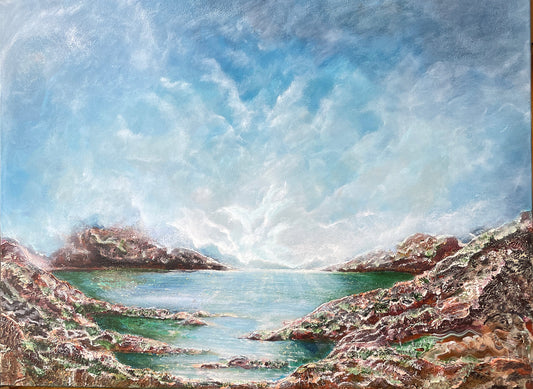 "Blå lagunen" 80x60 cm