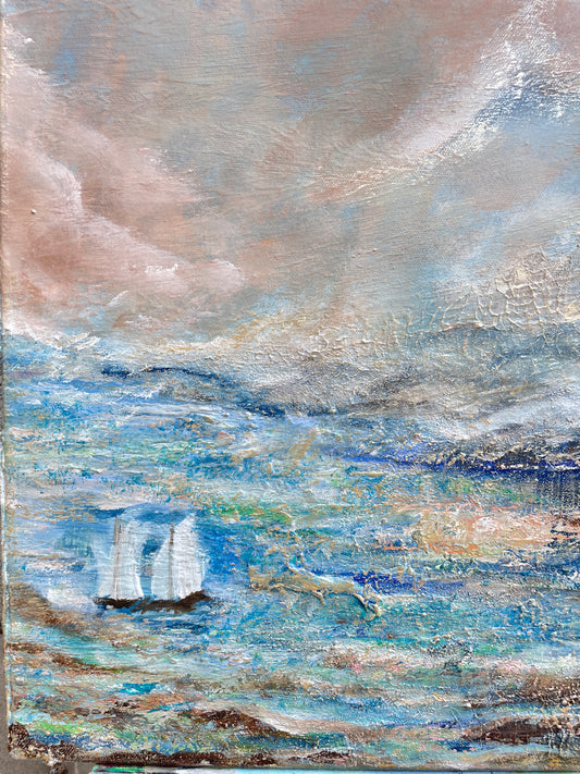 Vinga i gryningsljus 60 x 50 cm på duk
